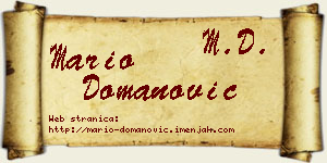 Mario Domanović vizit kartica